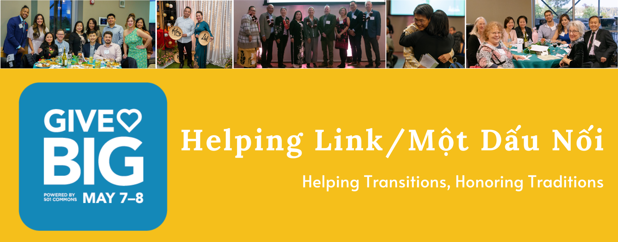 Helping Link's GiveBIG 2024 banner with images of community members